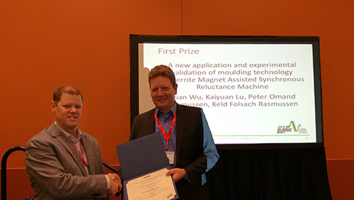Co-author Keld Folsach Rasmussen from Grundfos receiving the award Co-author Keld Folsach Rasmussen from Grundfos receiving the award